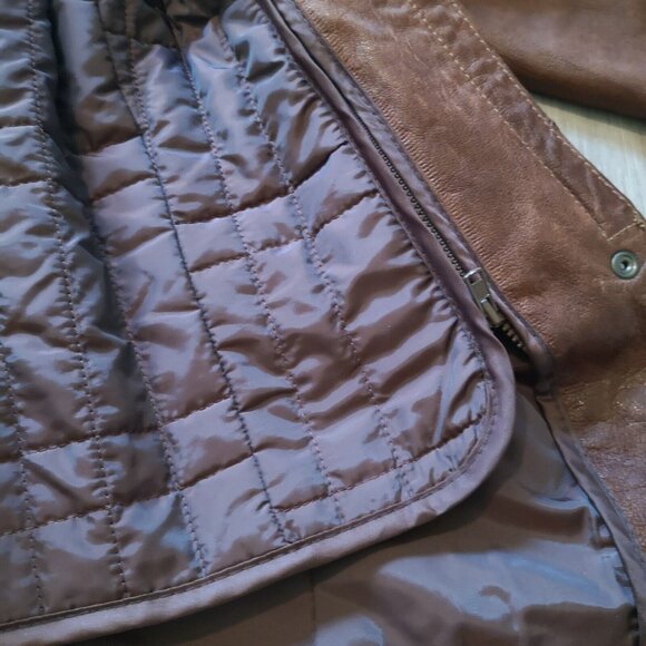 VTG Danier Genuine Italian Leather Brown Womens Large Jacket Removable Lining - Picture 7 of 16